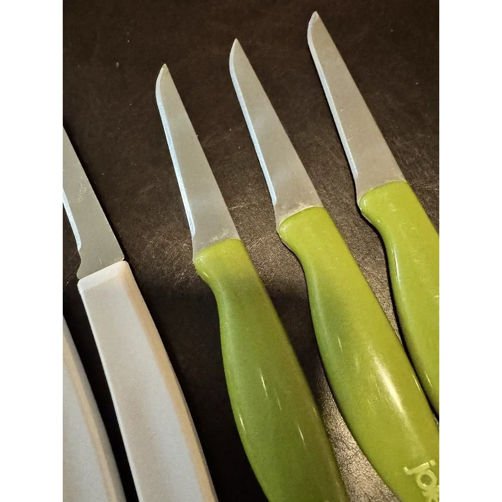 Pampered Chef Quikut Paring Knife White Handle‎ And Joie Mixed Lot 7 Pieces